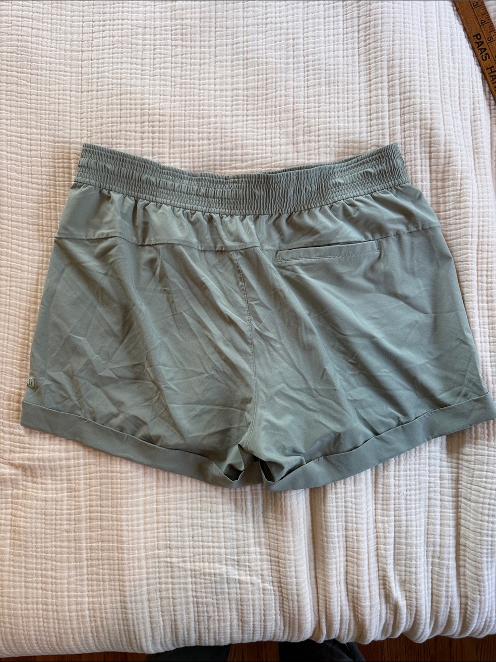 lululemon athletica Sage Green Elastic Waist Athletic Shorts - Picture 4 of 7